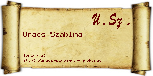 Uracs Szabina névjegykártya